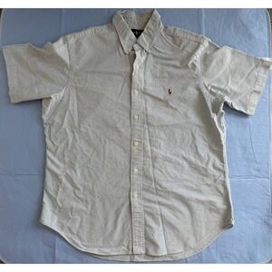 Polo Ralph Lauren Pinstripe Short Sleeve Button Up Shirt Men's Large